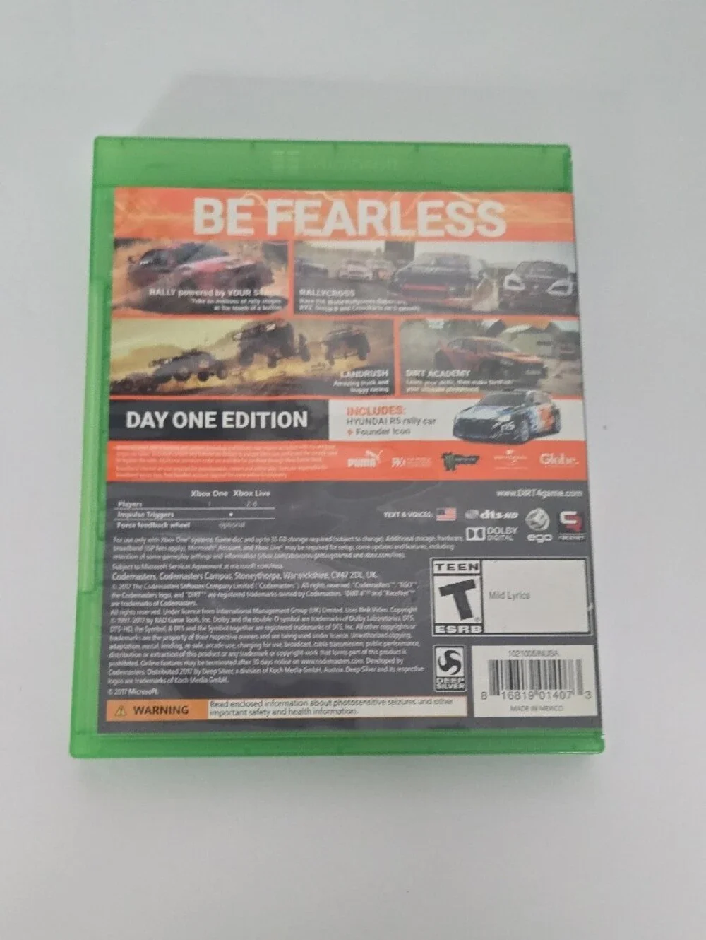 DiRT 4 - Day One Edition (Green Case)